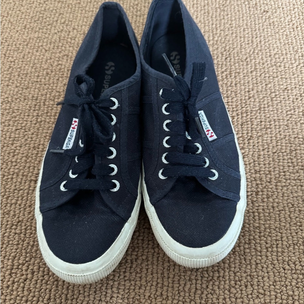 Superga Navy Blue Canvas Sneakers - Picture 3 of 7